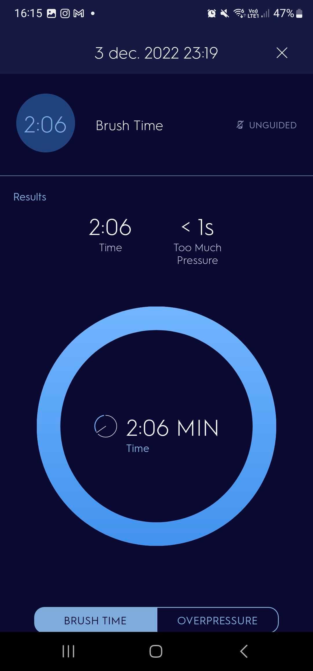 Screenshot Oral-B app